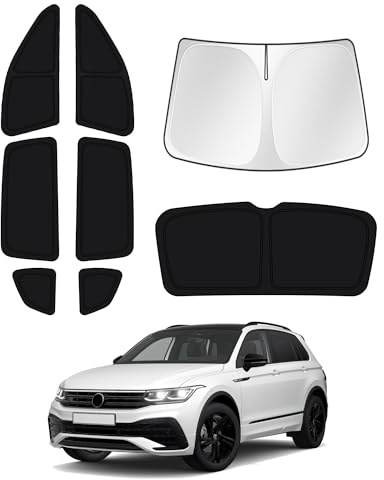 Canvcle Sunshades for 2018-2023 Volkswagen VW Tiguan Accessories Windshield Sunshade Side Rear Windows Sun Visor Privacy Protection Keep Vehicle Cool Black 6PCS