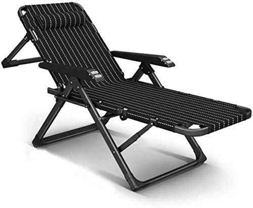 Stuhl, Sonnenliege, faltbar, Schwerelosigkeit, Liegestühle, wasserdicht, Chaiselongue, Liegestühle, Metall, für Garten, Terrasse, Möbel, Büro im Freien, Schwarz, H068ZJ