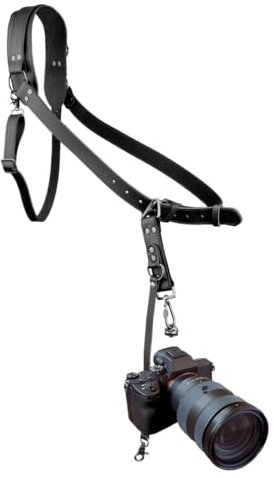 4J LEDR Camera Strap,Camera Harness for One Camera,Leather Camera Strap Professional Single Leather Harness Shoulder Strap,Single Camera Strap for Photographers,Leather Strap for DSLR/SLR,BLACK