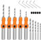Anisomy Countersink Drill Bit - 5 Countersink Drill Bit Sets with 5 Different Sizes + 5 Replaceable HSS Bits + 5 Wrenches for Precision Woodworking, Hole Diameter: 10mm