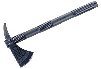 Hacha Tomahawk V2 de plástico de polipropileno negro de contacto completo para artes marciales (cosplay, película, acrobacias) - 16.5 pulgadas