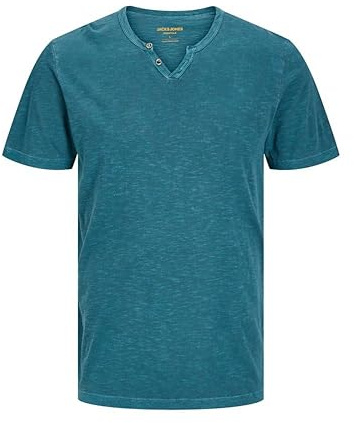 JACK & JONES Men's Jjesplit Neck Tee Ss Noos T-Shirt, deep Teal, L