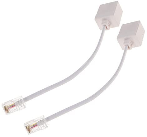 PartyKindom 2pcs Adapter Phone Jack to Ethernet Adapter Ethernet to Phone Line Converter