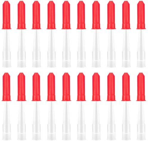 20Pieces Silicone Nozzles with Caps, Spare Sealant Nozzles, Resealable Silicone Cartridge Nozzles Screw-on Caulking Gun Replacement Nozzles Sealant Tool for Sealing & Caulking Tasks