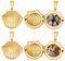 Beebeecraft 4 Stück/Box Fotorahmen Charms 18 Karat Vergoldeter Edelstahl Muschel Medaillon Anhänger Charm Für Der Sommer Schmuckherstellung DIY Thema des Sommers