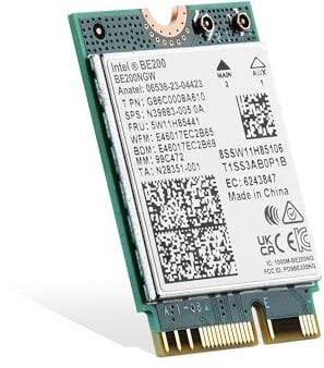 Scheda WiFi7 Binardat M.2 BE200 WiFi Network Adapter, Chip Intel BE200NGW Bluetooth 5.4, 8774Mbps Tri-Band 2.4GHz/5GHz/6GHz OFDMA & MU-Mimo, per Laptop Windows 10/11