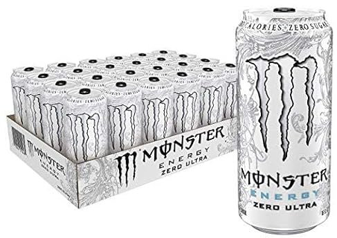 Monnster Energy Drink Ultra - 24 Pack of 500ml Cans - Sugar-Free and Refreshing | Powerful Energy Blend | Ideal for On-the-Go