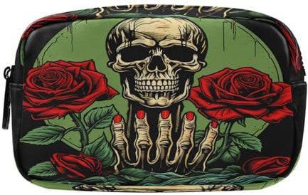 NYYYTTTEU Cuisinier Crâne Rose Trousse Élève Scolaire Sac à Crayons Poche Crayon Cosmétique Sac Grande Capacité pour Garçon Fille Ado