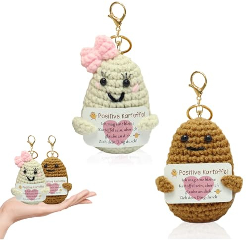 Cinsersr 2 Stück Positive Potato, Positive Kartoffel Deutsch, Positive Kartoffel, Positive Potato Deutsch, Lustige Positive Kartoffel Puppe Geschenk für Freund