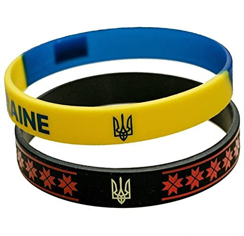 Lpitoy 2 Stück Ukraine-flaggen-Armband, Silikon, Ukraine-armbänder, Gummi, Nationalflaggen-Armband, Ukrainische Geschenke, Souvenirs