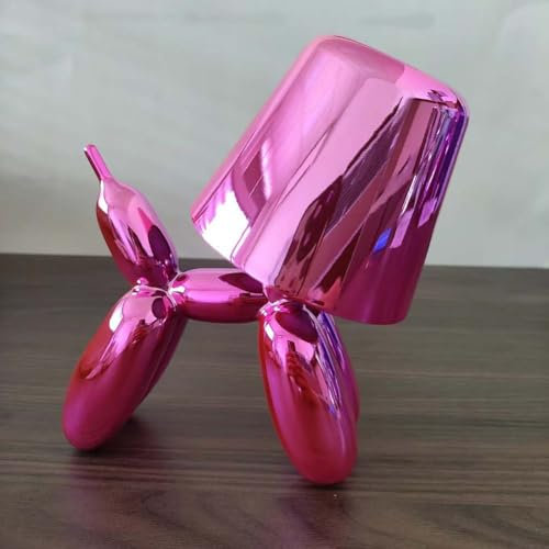 LOGT Deko Luftballon Hund Tischlampe Kabellos Dimmbare LED Akku Tischleuchte Kreative Cartoon Haustier Hund Kinderlampe Tragbar Verstellbares Nachtlicht Touch Schalter Nachttischlampe,Rot