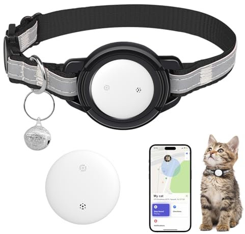 JIARUI SmartTag Katzenhalsband (1 Pack), Mini Tracker Ohne ABO für Katze, (nur IOS) mit Reflektierendes GPS Katze Tracker Halsbänder, Tracking Standort von Haustieren, Arbeite mit Apple Find My