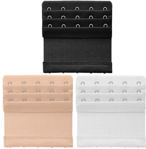QfwdfcTrenz 3 Stück Damen BH Verlängerungen Weich und Bequem BH Verlängerung 5 Haken 3 Reihen Extender für Frauen Zum Stillen Elastische BH Erweiterung Extender Schwangerschafts Zubehör