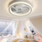Ventilador de techo con luz, LED Ventiladores de techo, Ventilador de techo silencioso con luz y control remoto, techo de ventilador de 6 velocidades cronometrado 48*12cm (gris)