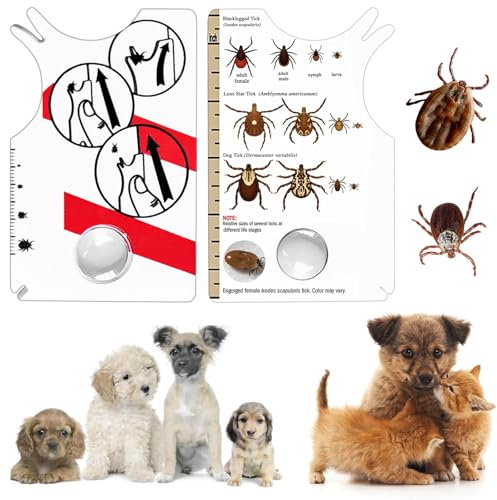Duoleimi 2 Stück Zeckenkarte, Zeckenkarte Mensch & Kinder, mit Lupe – Schnell & Sanft Zecken Entfernen für Hund, Mensch & Haustier | Tick Cards for Humans