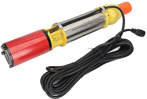 Jiawu Tiefbrunnenpumpe, Solarwasserpumpe, 4-Blatt-Laufrad, 20 Meter Hoher Hub, 1 Zoll, 1,5 Zoll, 2 Anschlüsse, DC 24 V, 300 W, Für-Derserversorgung Zu Hause