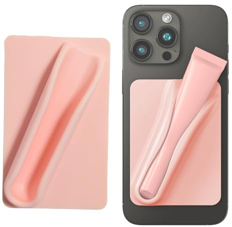 Lipgloss Handyhülle,Lipgloss-Schutzhülle für Handy,Handyhülle Lipgloss Halter,Lippenhalter Silikon,Handyhüllen mit Lipgloss Halter,Lip Gloss Phone Case Kompatibel mit allen Smartphones (Pulver)