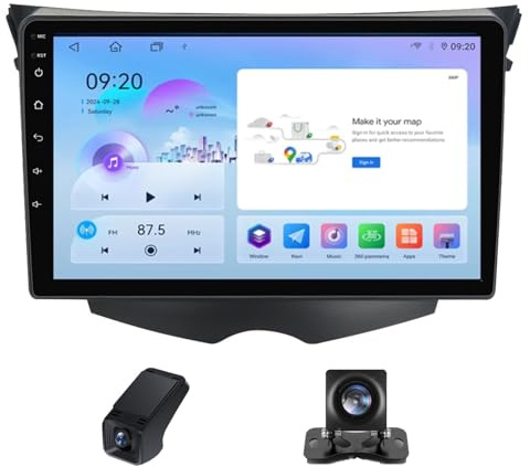 Estéreo para Coche,para Hyundai Veloster FS 2011-2017 inalámbrico Carplay y Android Auto,2 DIN Estéreo con DSP Radio de Pantalla táctil HD 1080P de 9 Pulgadas con BT 5.0 GPS Sat Navi(A,NF-7)