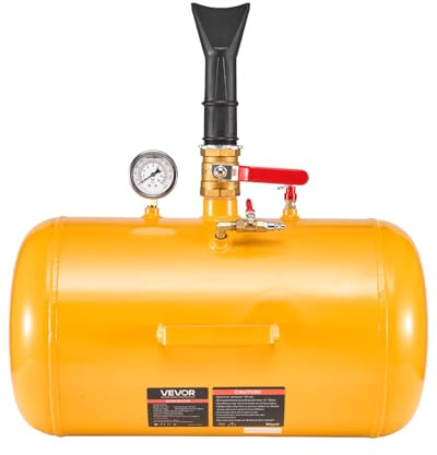 VEVOR Canon à Air 37,9 L, Booster de Pneu avec Pression de Service 0,6-0,8 MPa, Gonfleur Pneumatique de Pneu pour Pick-up, Camion, VTT, Jeep, Fourgonnette, Tracteur Tondeuse, Camping-Car, Jaune