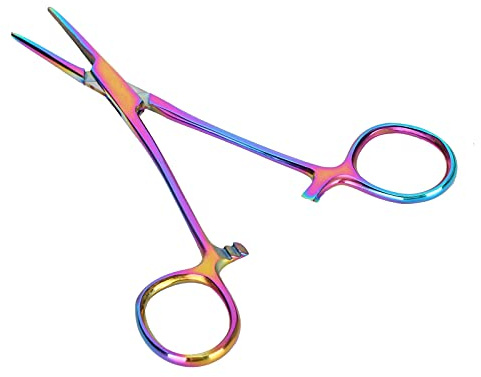 Fdit Pinza Emostatica per Spiumare Cani, per la Depilazione Delicata e la Pulizia Dell'orecchio, Leggera e Colorata, 14 Cm