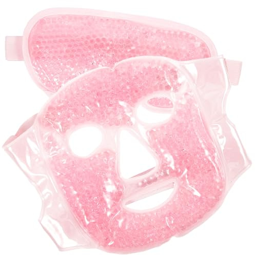 IMIKEYA 1 Satz Kühlende Gel Gesichtsmaske und Augenmaske Wiederverwendbar PVC Beruhigend und Durchblutungsfördernd Wärmetherapie für Nasennebenhöhlen Tragbar Hautfreundlich