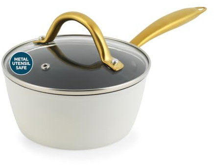 Salter Aerotech Profi-Topf 16 cm, induktionsgeeignet | Geschmiedetes Aluminium, Antihaft, ofenfest, Glasdeckel mit Dampfauslass, für Metallutensilien geeignet