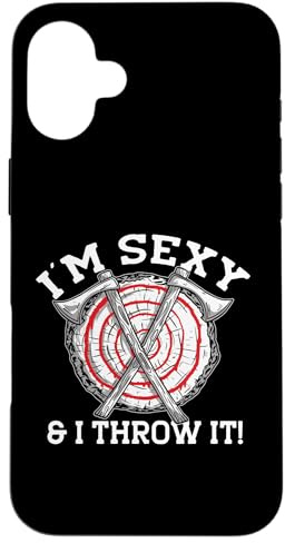 Custodia per iPhone 16 Plus SONO SEXY E LO LANCIO Axe Throwing Meme