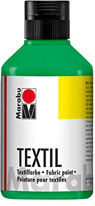Marabu 17160013062 - Pintura textil verde claro 250 ml, pintura textil a base de agua, para tejidos ligeros, lavable hasta 60°C, tacto suave, fácil de fijar con la plancha o al horno