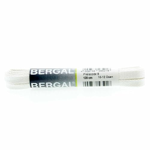 BERGAL 1 Paar Schnürsenkel Flach (75 cm, Weiß)