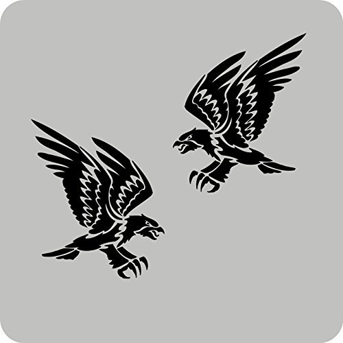 2 Falken-Aufkleber zur Dekoration von Wänden, Glasprodukten, Fliesen und allen anderen glatten Oberflächen
