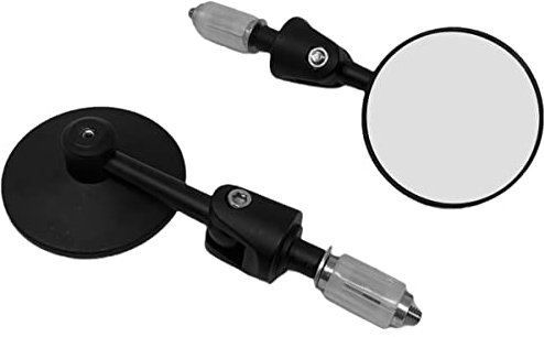 Schwarz Rund Aluminium Motorrad Faltbar Lenkerende Spiegel