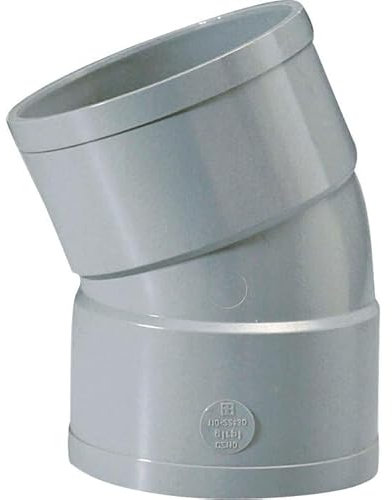 Raccord PVC gris coudé 22°30 Ø 50 mm Double emboîture Girpi