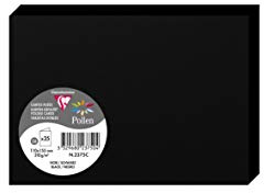 Clairefontaine 2375C Packung mit 25 Doppelkarten Pollen, 210g, in Format C6, 110 x 155mm, schwarz