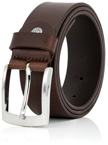 LINDENMANN Leder-Gürtel Herren 40 mm breit, Gürtel Herren Büffelleder, Jeans-Gürtel Herren Leder, Größe/Size:Bundweite 135 cm Gesamtlänge 150 cm W 53 XXXXL, Farbe/Color:braun