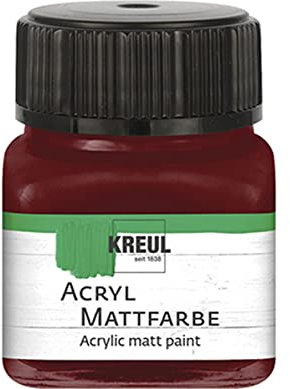 KREUL 75256 - Acryl Mattfarbe, maron im 20 ml Glas, cremig deckende, schnelltrocknende Farbe auf Wasserbasis, für viele verschiedene Untergründe geeignet