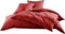 Mako-Satin Baumwollsatin Bettwäsche Uni einfarbig zum Kombinieren (Bettbezug 135 cm x 200 cm, Rot)