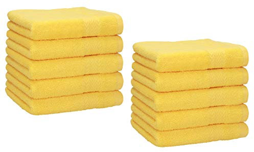 Betz 10 Stück Seiftücher Premium 100% Baumwolle Seiflappen-Set 30x30 cm Farbe gelb