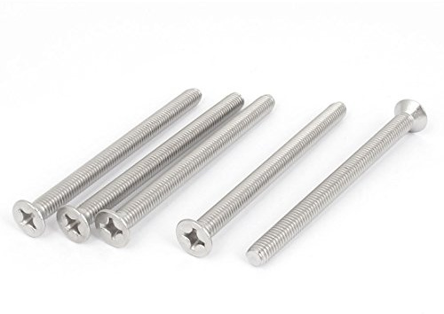 sourcing map 5Stk M6 x 80mm Metrisch Kreuzkopf Flachkopf Senkkopf Schrauben Maschine DE de