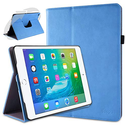doupi Rotatif Housse pour iPad Mini 4 / iPad Mini 5, Deluxe 360 Degrés Smart Coque de Protection Simili Cuir Coque Cover et Case, Bleu