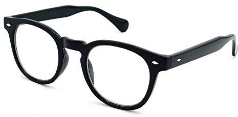 KISS DEPP Brille für Herren und Damen – Vintage Moscot Stil mit Ikonischer Rechteckfassung und Diamantnieten – Klare Neutrale Gläser mit UV-Schutz