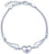 Unendlich U Herz Engelsflügel Damen Strang Armband 925 Sterling Silber Lila Zirkonia Charm Armkette Verstellbar Doppel Armkettchen Armreif, Silver