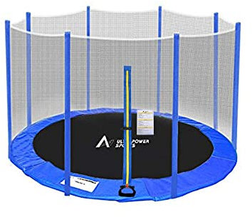 ULTRAPOWER SPORTS Filet de Sécurité et Coussin de Protection de Ressorts pour Trampoline avec Diamètre 244cm 305cm 366cm 397cm 6/8 Barres - (Bleu, 244cm 6barres)