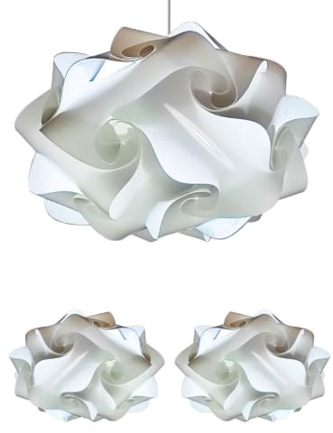 Lampadesign Helle Lampen Schlafzimmer oder Wohnzimmer Moderne Deckenlampe + 2 Tischlampen Design UFO Weiße Farbe