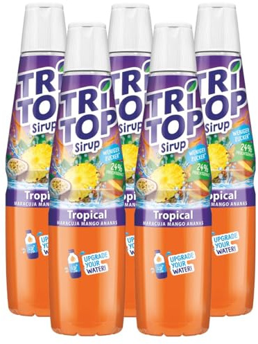 Tri Top Getränke-Sirup Tropical 600ml - Maracuja, Mango, Ananas (5er Pack)