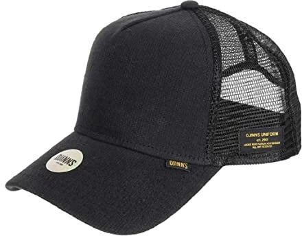 Djinns Hemp Trucker Cap mit exklusivem Capspin Anstecker One Size verstellbar in Schwarz