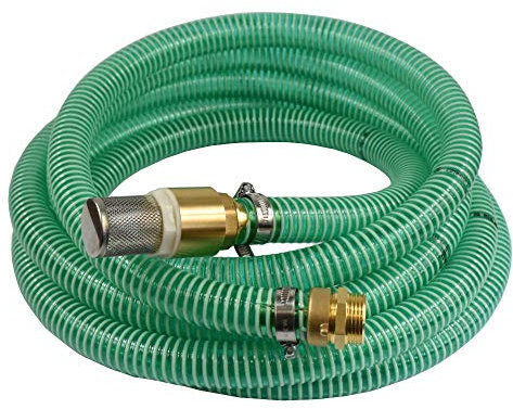1 Zoll Saugschlauch Druckschlauch 25mm Innendurchmesser mit Saugkorb, Rückschlagventil + 1 AG Doppelnippel (1m), Ansaugschlauch Gartenpumpe, Schlauch (6m)