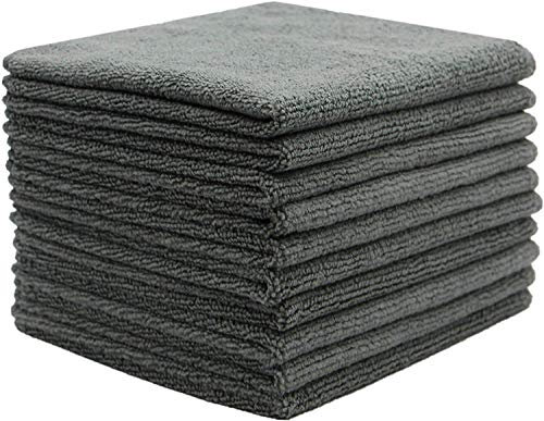 FYIEN Microfiber Dish Cloths Super Absorbent Kitchen Wash Cloth Dish Rags for Washing Dishes Fast Drying Cleaning Cloths 30cm x 30cm 10Pack Grey