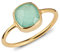 Ring Blauer Chalcedon 925 Silber vergoldet