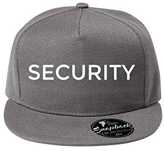 OwnDesigner Security Kappe für Herren mit Beschriftung und Basecap für Männer (348 Cap Grau)