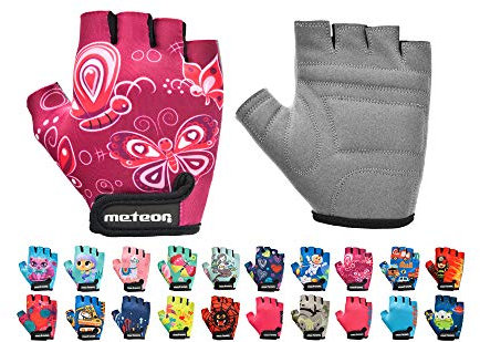 meteor Kinder Fahrradhandschuhe Bike Gel BMX Handschuh Jungen Fahrrad Handschuhe Mädchen radhandschuhe Scooter radhandschuhe Kinder Tretroller Handschuhe Fahr-Rad